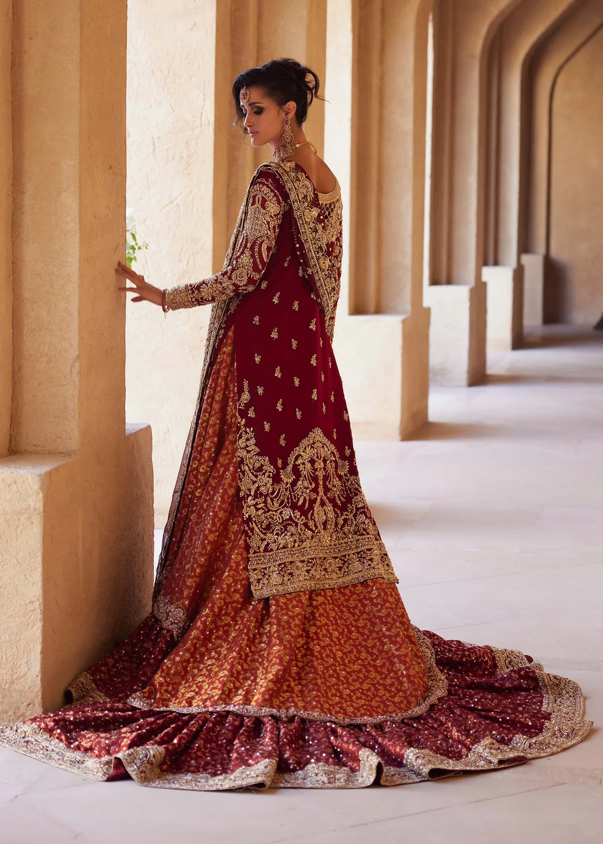 Burgundy Heritage Salwar - View 3